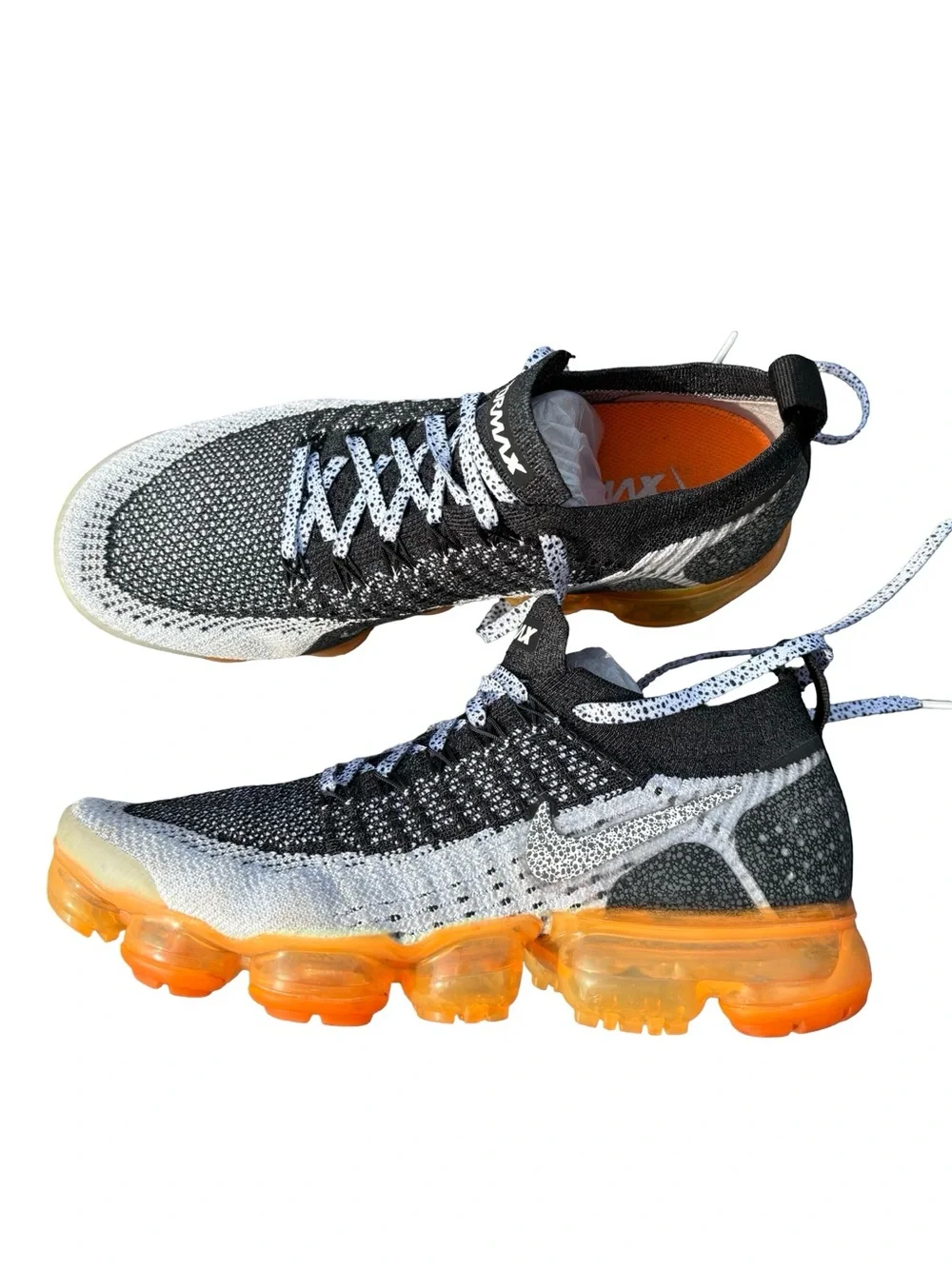 Nike Air VaporMax Flyknit 2 Safari Men’s 7.5 Multicolor Sneakers Mango Oreo